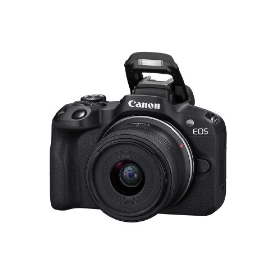 Kamera Vlogging Mirrorless Canon EOS R50 (Hitam) dengan RF-S18-45mm F4.5-6.